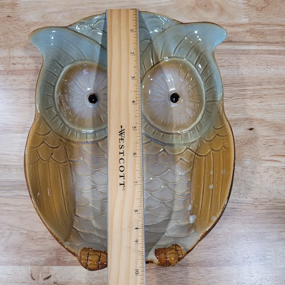 Owl Stoneware Serving Platter Microwave safe Cottagecore Country Decor